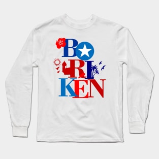 Puerto Rico Boriken Flag Colors Boricua Symbols Long Sleeve T-Shirt